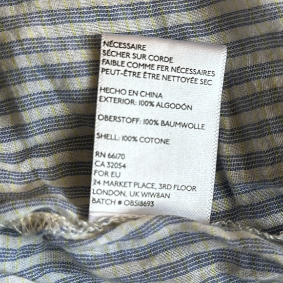 Urban Outfitters BGD Ladies Oversized Lightweight Woven Blue Yellow Stripe Shirt - Picture 9 of 9